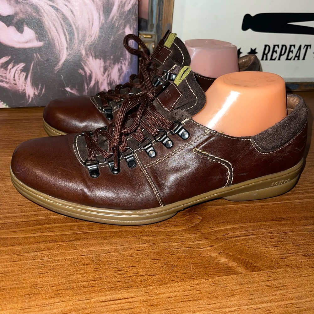 Mens Jarking 16 Hr Brown 100% Leather Oxford Shoes Size 12 RARE! Pre Owned